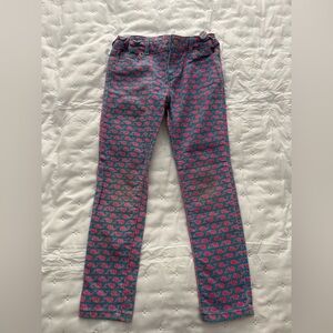 Vineyard Vines Girl’s Pink and Blue Whale Patterned Pants - Size 7